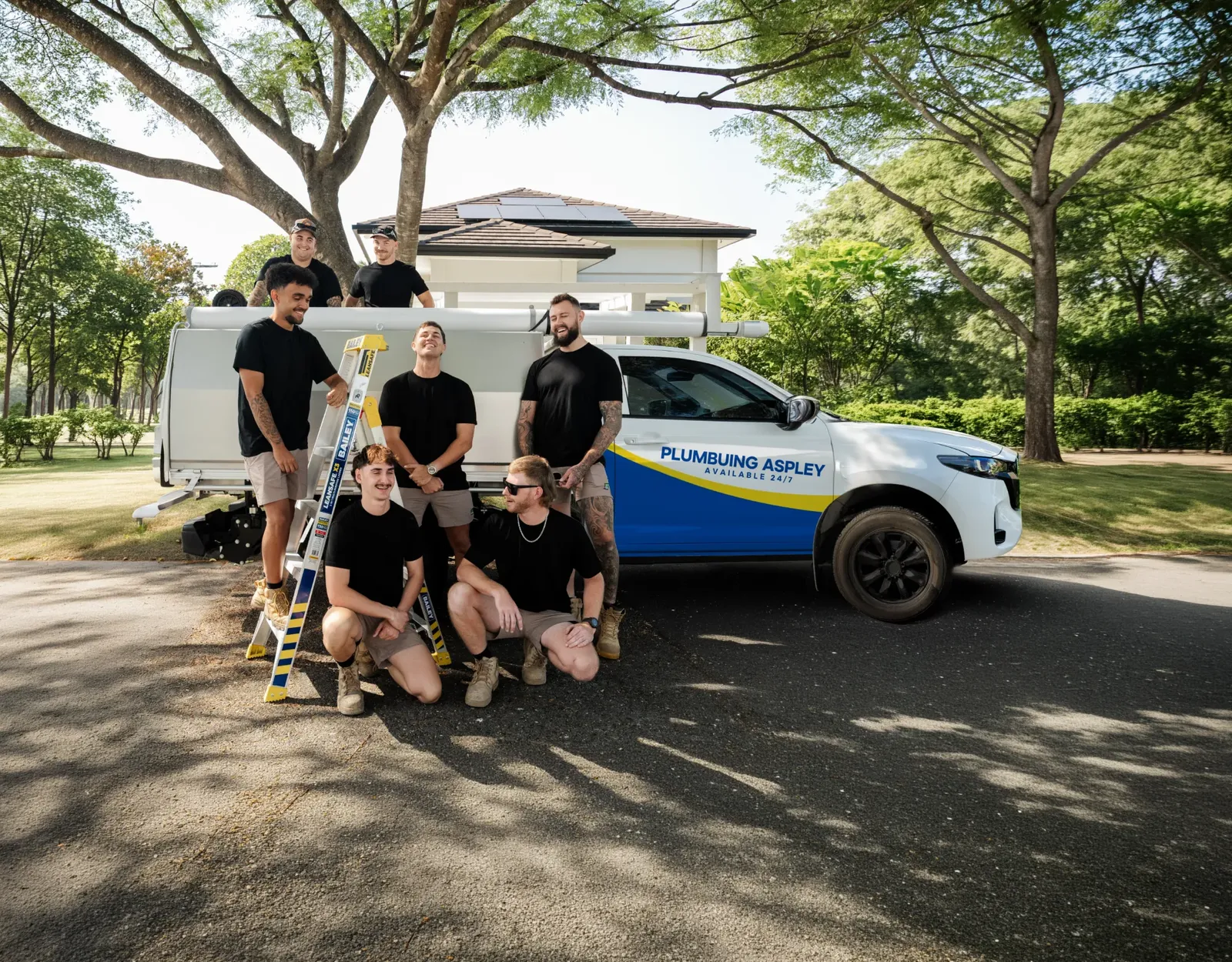 Plumbing Aspley ute and team